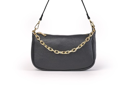 Bolso anele de piel para mujer negro