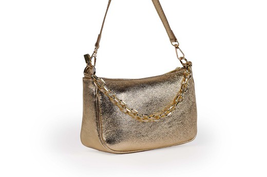 Bolso anele de piel para mujer oro