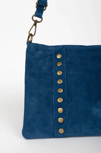 Bolso Bandolera De Piel Elise Azul Denim