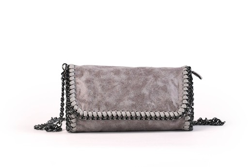 Bolso bandolera stella con cadena gris claro