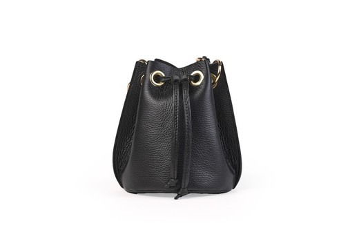 Bolso bombonera de piel negro