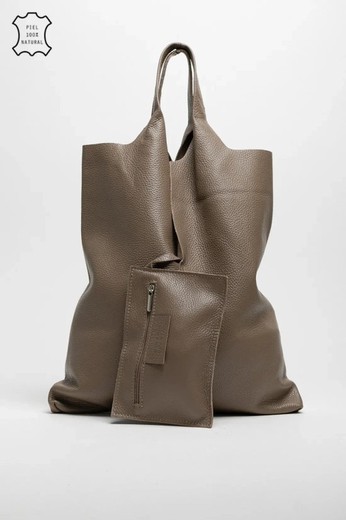 Bolso De Piel Lemy Taupe