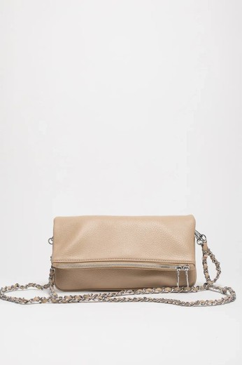 Bolso Doble Cadena Para Hombro y Bandolera Taupe