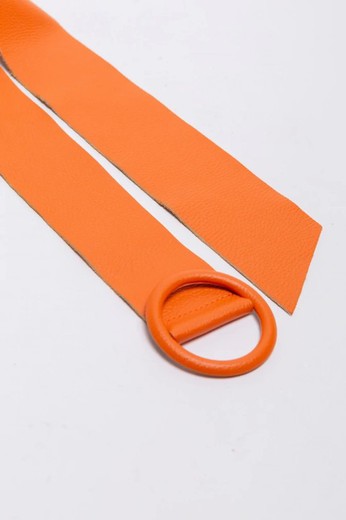 Cinturón Astro De Piel Para Mujer Naranja