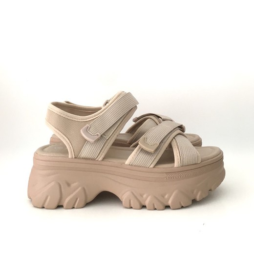 Sandalia Lamis Con Plataforma y Suela Deportiva Beige