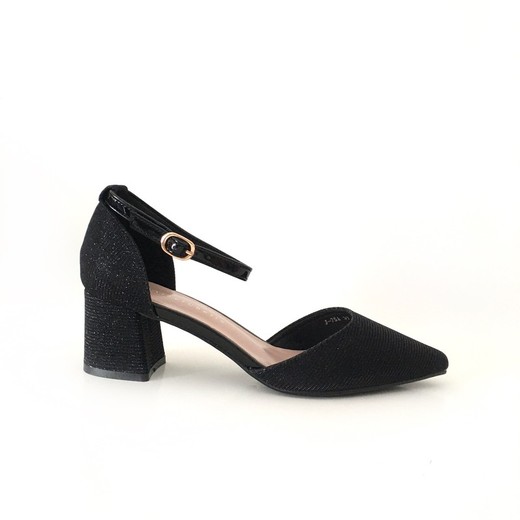 Zapato De Fiesta Con Tacón Ancho Negro