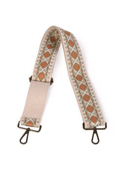 Asa de bolso étnica multicolor beige-verde-camel