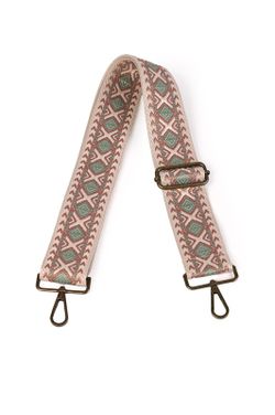Asa de bolso étnica multicolor rosa-verde-beige