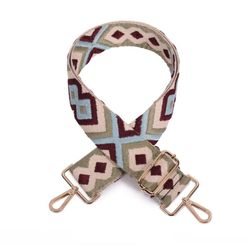 Asa de bolso multicolor Granate-Verde-Beige