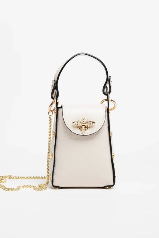 Bolso Abeja De Mano De Piel Beige