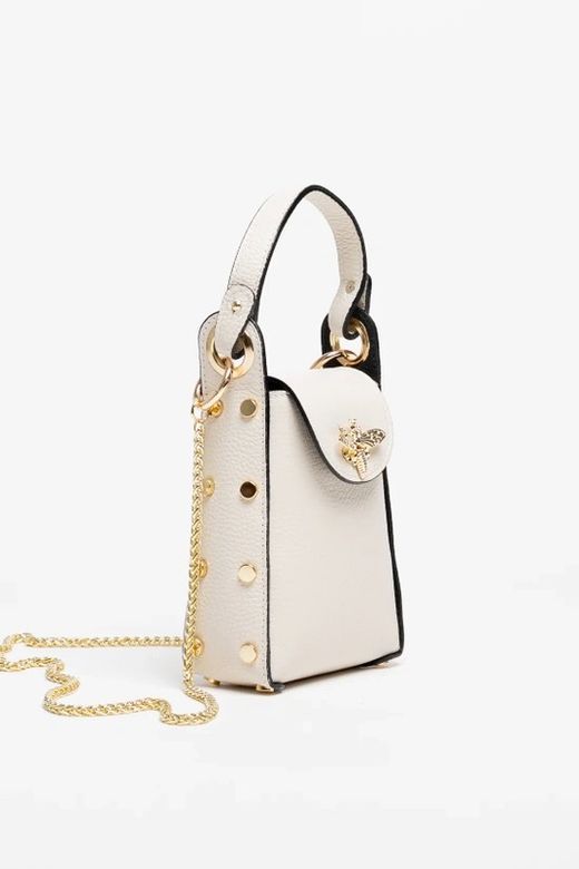 Bolso Abeja De Mano De Piel Beige