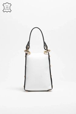 Bolso Abeja De Mano De Piel Blanco