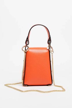 Bolso Abeja De Mano De Piel Naranja
