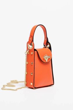 Bolso Abeja De Mano De Piel Naranja
