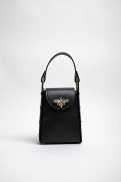 Bolso Abeja De Mano De Piel Negro
