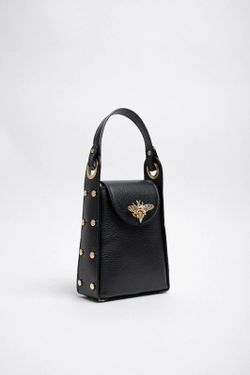 Bolso Abeja De Mano De Piel Negro