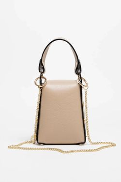 Bolso Abeja De Mano De Piel Taupe