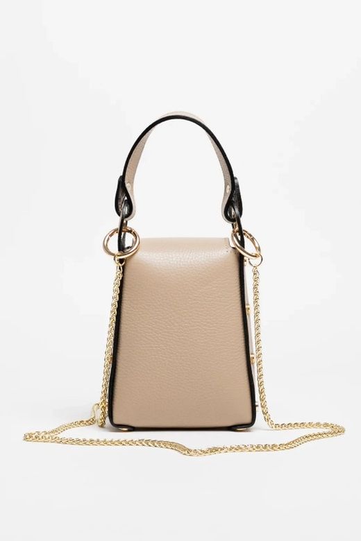 Bolso Abeja De Mano De Piel Taupe