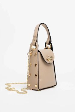 Bolso Abeja De Mano De Piel Taupe