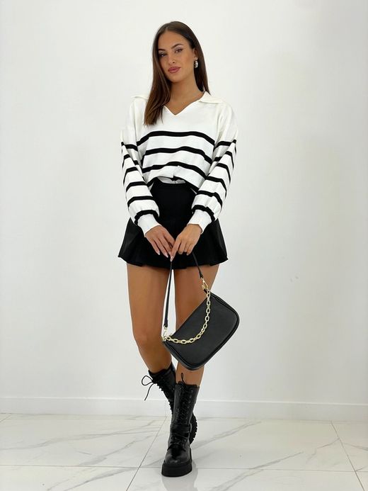 Bolso anele de piel para mujer negro