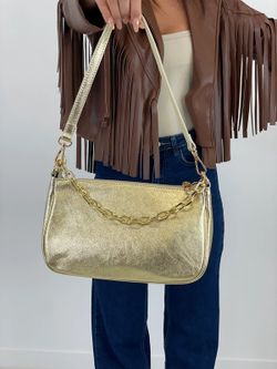 Bolso anele de piel para mujer oro