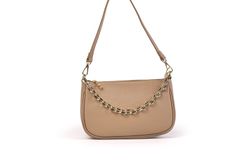 Bolso anele de piel para mujer taupe