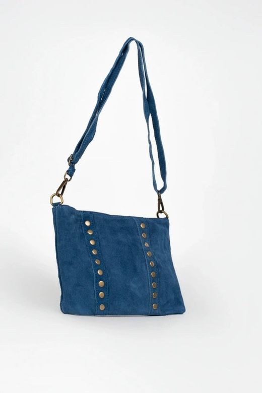 Bolso Bandolera De Piel Elise Azul Denim