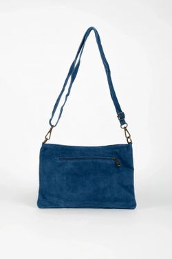 Bolso Bandolera De Piel Elise Azul Denim