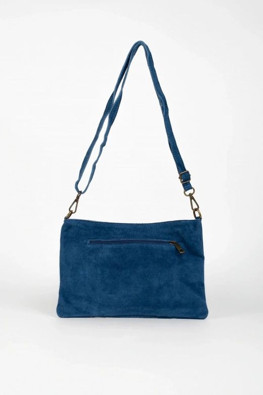 Bolso Bandolera De Piel Elise Azul Denim