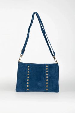 Bolso Bandolera De Piel Elise Azul Denim