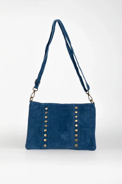 Bolso Bandolera De Piel Elise Azul Denim