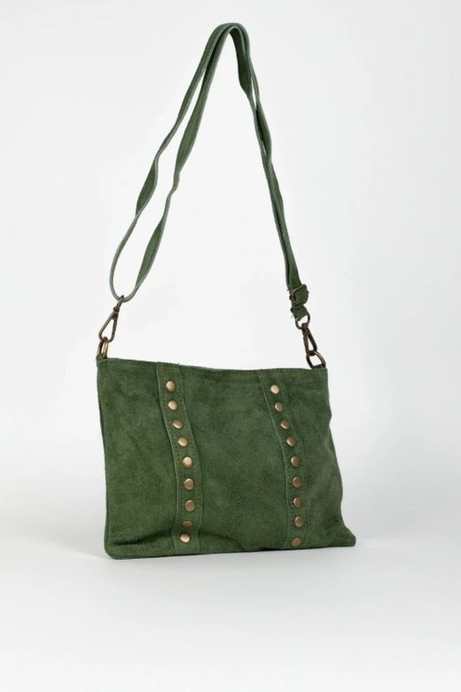 Bolso Bandolera De Piel Elise Verde Militar