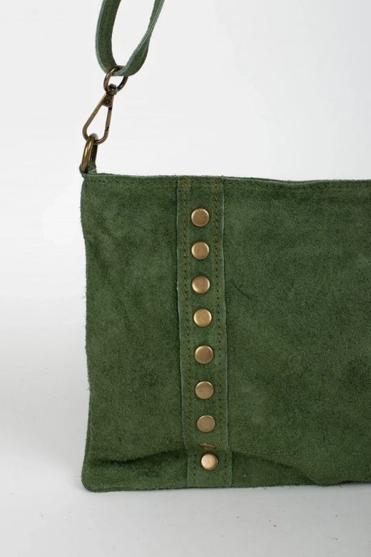 Bolso Bandolera De Piel Elise Verde Militar