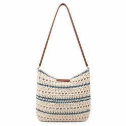 Bolso Bandolera Efecto Rafia Azul