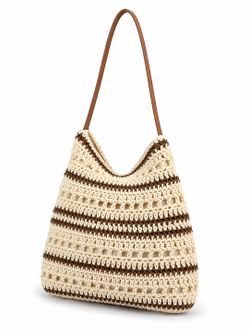 Bolso Bandolera Efecto Rafia Café
