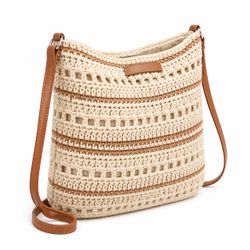Bolso Bandolera Efecto Rafia Natural
