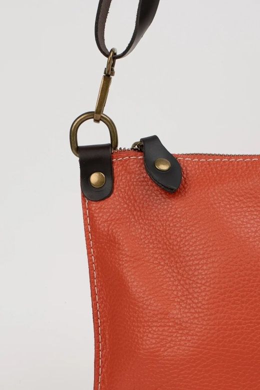 Bolso Bandolera Pelin De Piel Naranja