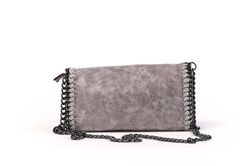 Bolso bandolera stella con cadena gris claro