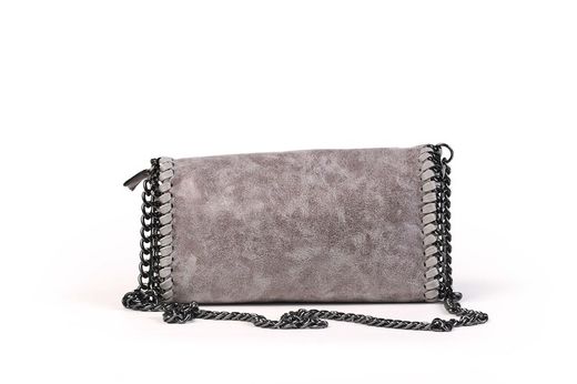 Bolso bandolera stella con cadena gris claro
