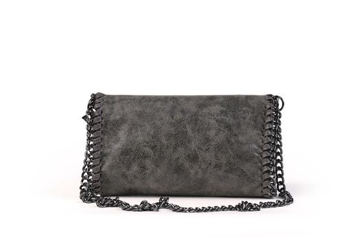 Bolso bandolera stella con cadena gris oscuro