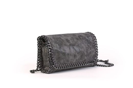 Bolso bandolera stella con cadena gris oscuro