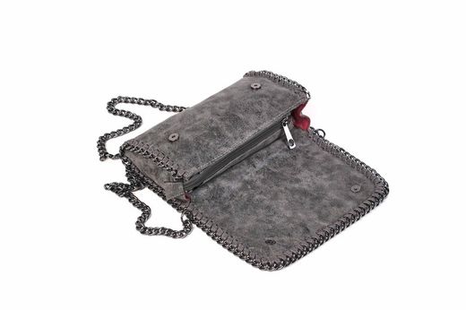 Bolso bandolera stella con cadena gris oscuro