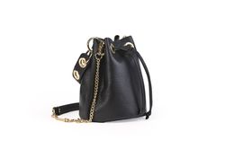 Bolso bombonera de piel negro