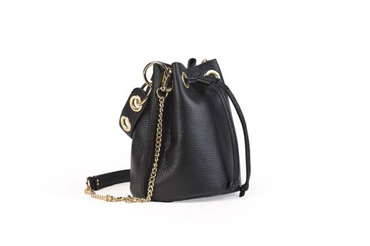 Bolso bombonera de piel negro