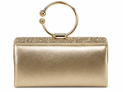 Bolso De Fiesta Tipo Clutch Con Asa Dorado
