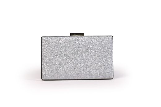 Bolso de fiesta tipo clutch plateado