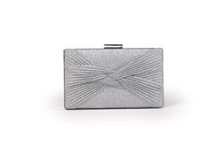 Bolso de fiesta tipo clutch plateado