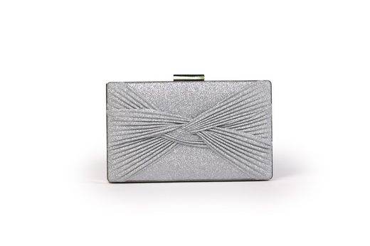 Bolso de fiesta tipo clutch plateado