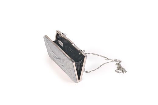 Bolso de fiesta tipo clutch plateado