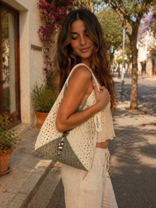 Bolso De Hombro Bohemio Verde Militar